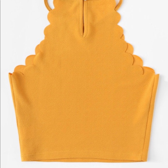 Scallop Trim Halter Top - Picture 3 of 4